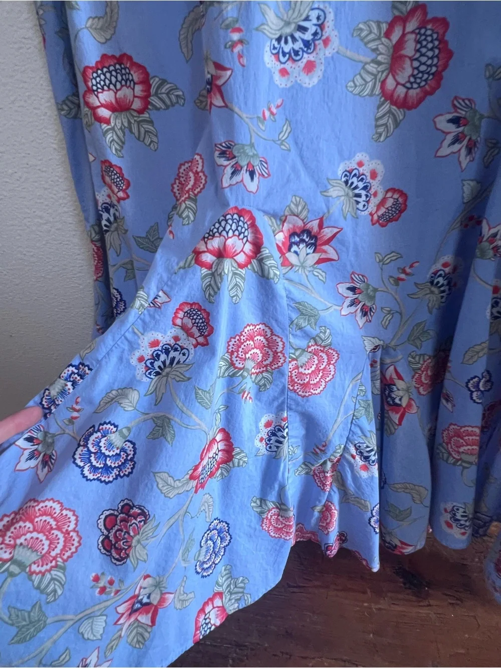 LOFT Blue Floral Maxi Skirt - Picture 6 of 9